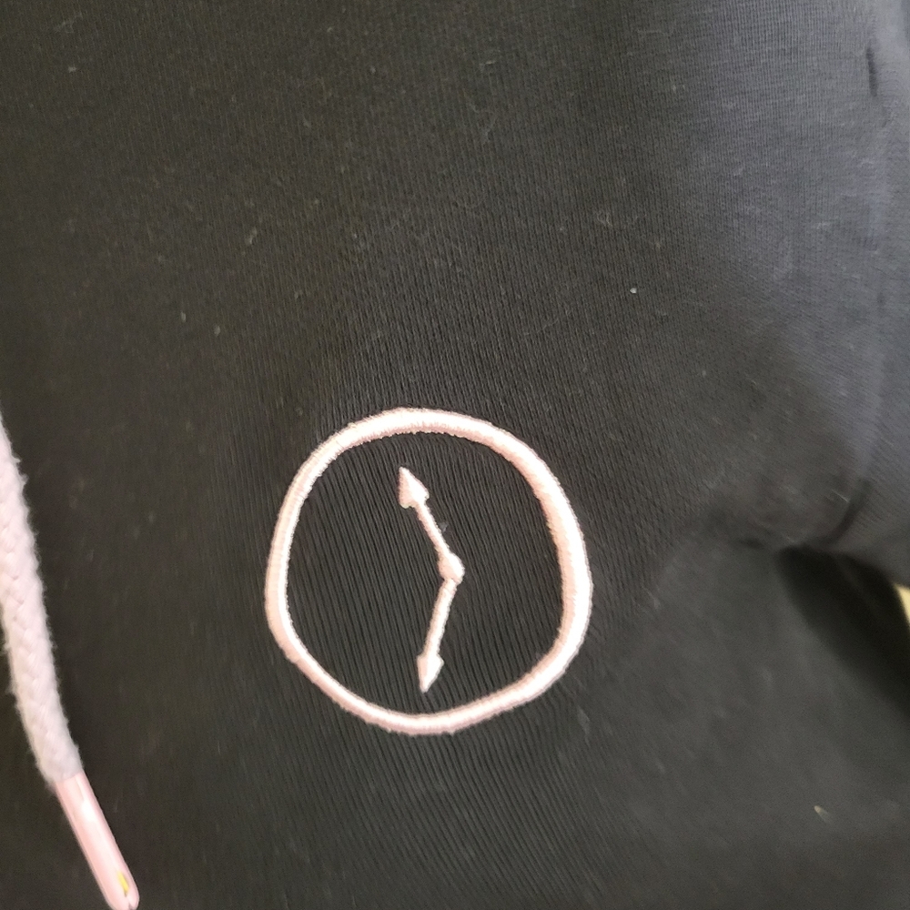 Lazy Oaf Hoodie "Wait A Minute" Black And Pink - image 5